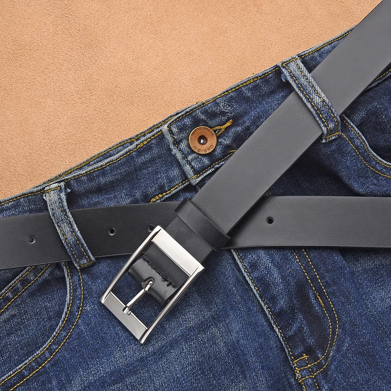 New Men's Luxury Belt PU Leather Belt Metal Pin Buckle High-Quality Well-Known Brand Designer Belt Jeans Men's Belt