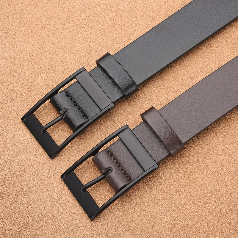 New Men's Luxury Belt PU Leather Belt Metal Pin Buckle High-Quality Well-Known Brand Designer Belt Jeans Men's Belt