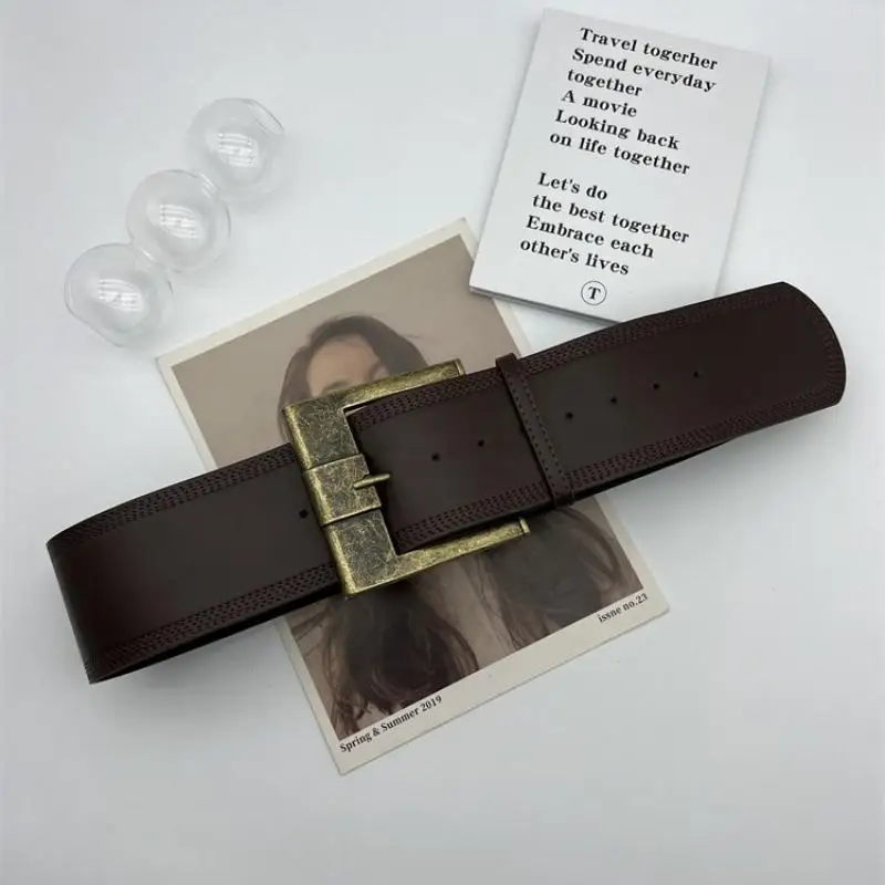 〔Funny〕Women's Rivet Belt Gothic Heavy-Duty Leather Waist Belt Y2k Punk Dress Jeans Belt Waist Accessories