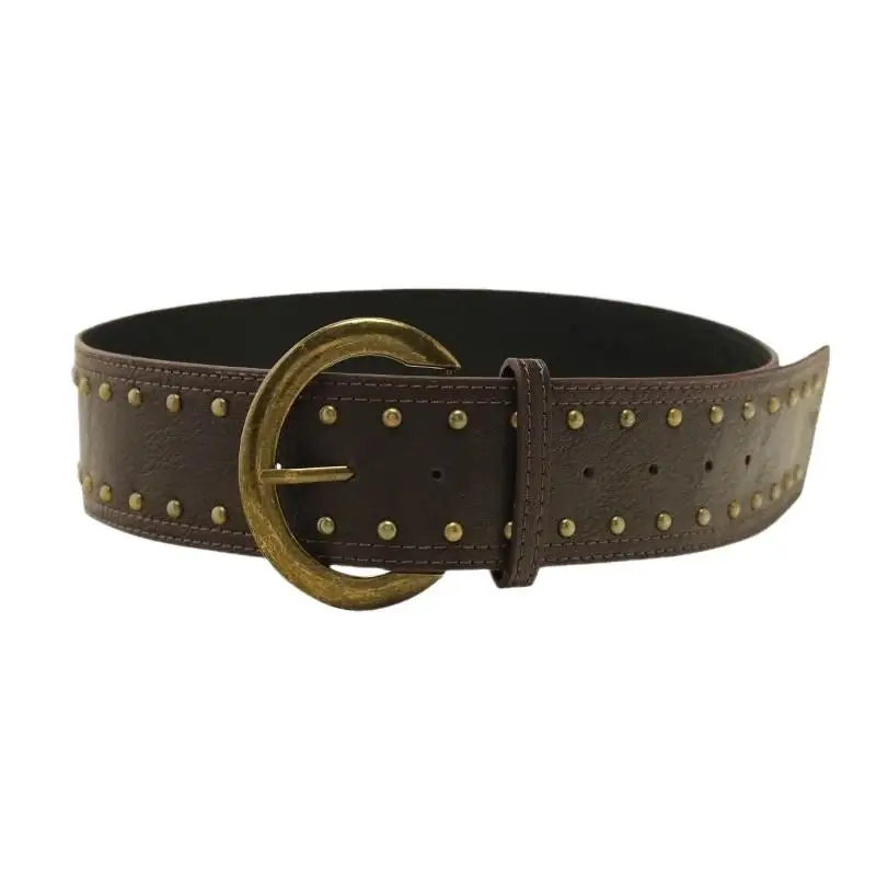 〔Funny〕Women's Rivet Belt Gothic Heavy-Duty Leather Waist Belt Y2k Punk Dress Jeans Belt Waist Accessories