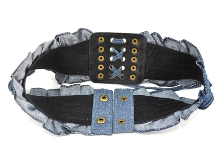 High Fashion Elastic Dress Belts for Women Punk Denim Stretchy Female Skirt Belts All-match Corset Casual Fabric For A Dress