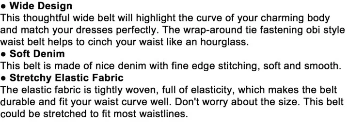 High Fashion Elastic Dress Belts for Women Punk Denim Stretchy Female Skirt Belts All-match Corset Casual Fabric For A Dress