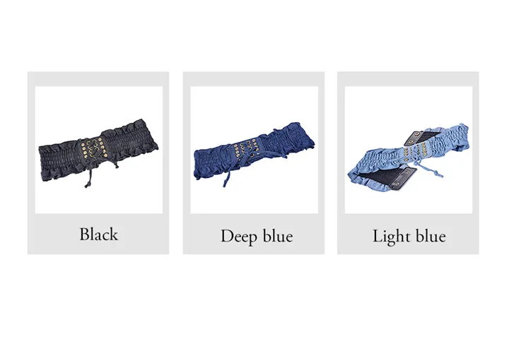 High Fashion Elastic Dress Belts for Women Punk Denim Stretchy Female Skirt Belts All-match Corset Casual Fabric For A Dress