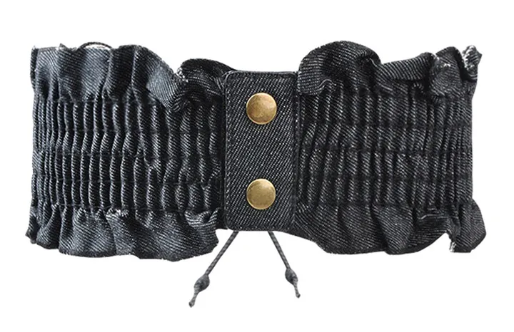 High Fashion Elastic Dress Belts for Women Punk Denim Stretchy Female Skirt Belts All-match Corset Casual Fabric For A Dress