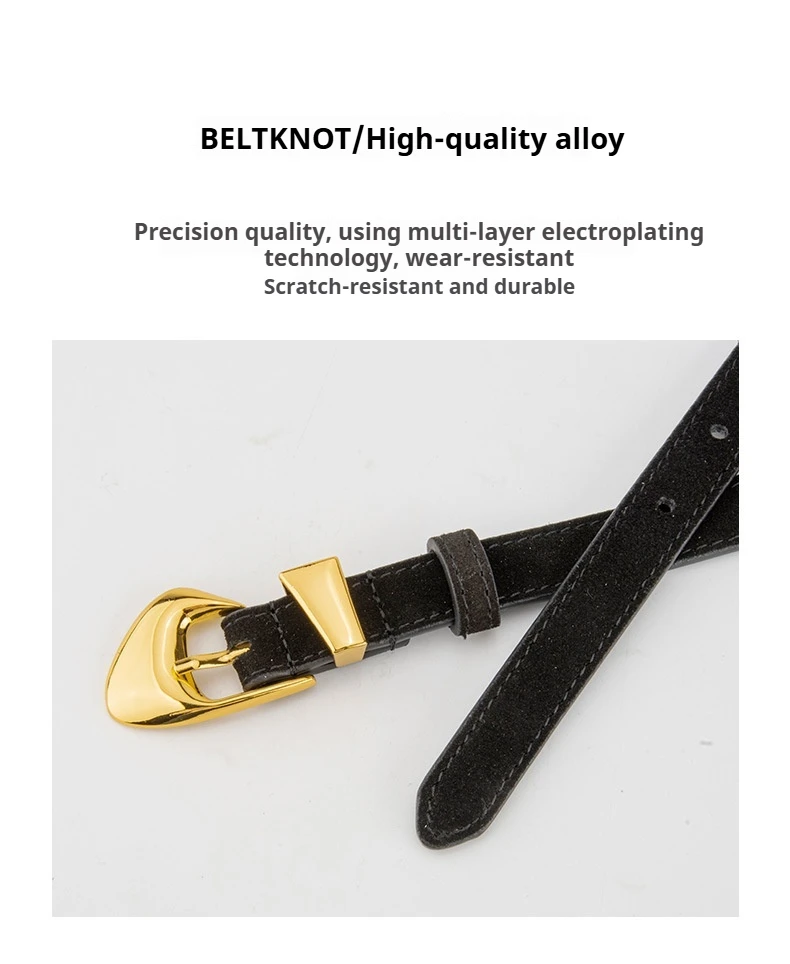 New Genuine Leather Belt Women's Versatile Fashion Decorative Dress Jeans Cow Leather Belt Trendy