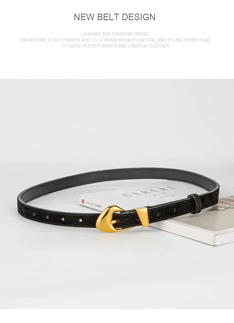 New Genuine Leather Belt Women's Versatile Fashion Decorative Dress Jeans Cow Leather Belt Trendy