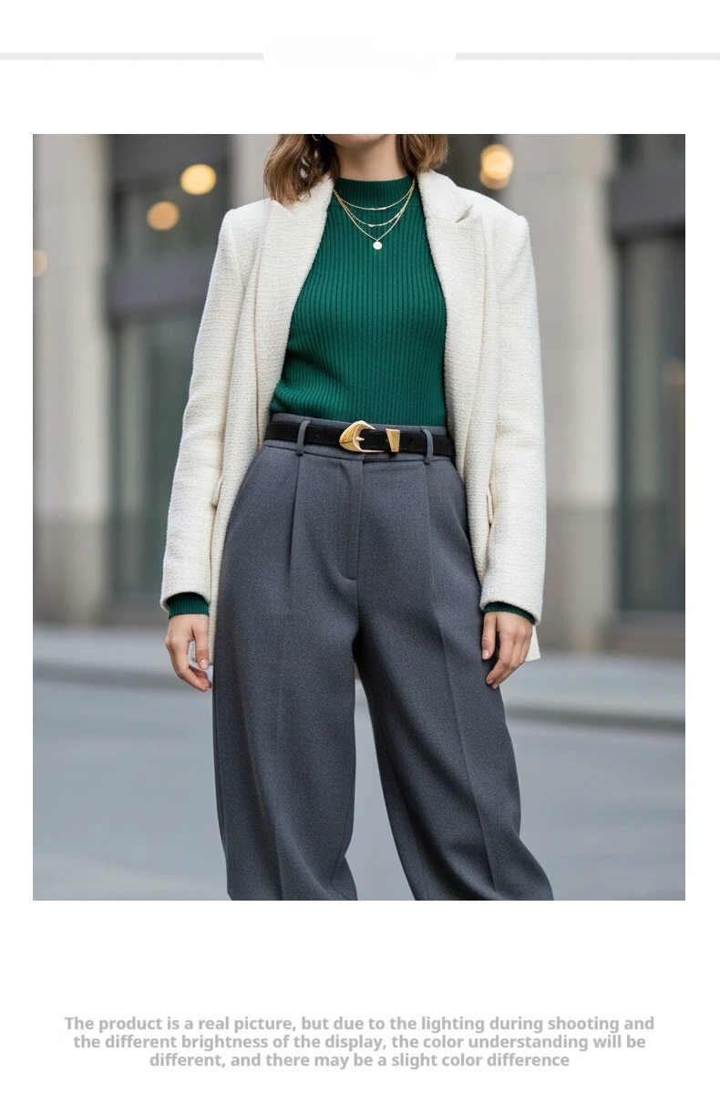 New Genuine Leather Belt Women's Versatile Fashion Decorative Dress Jeans Cow Leather Belt Trendy