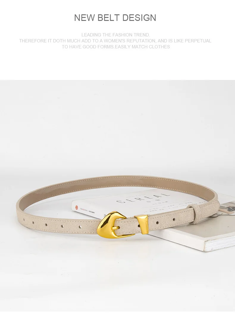 New Genuine Leather Belt Women's Versatile Fashion Decorative Dress Jeans Cow Leather Belt Trendy