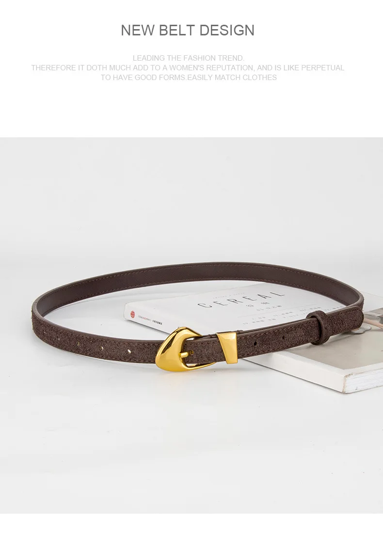 New Genuine Leather Belt Women's Versatile Fashion Decorative Dress Jeans Cow Leather Belt Trendy