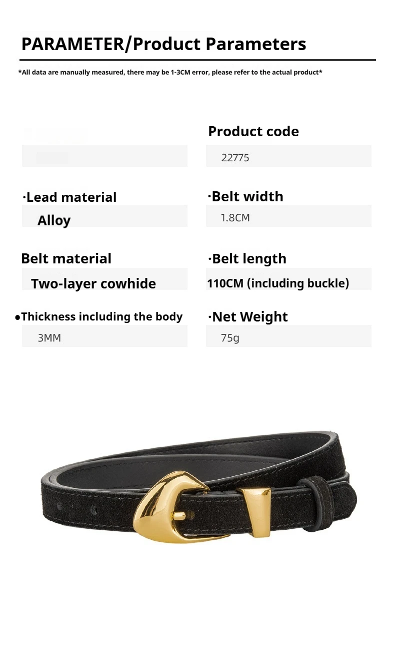 New Genuine Leather Belt Women's Versatile Fashion Decorative Dress Jeans Cow Leather Belt Trendy