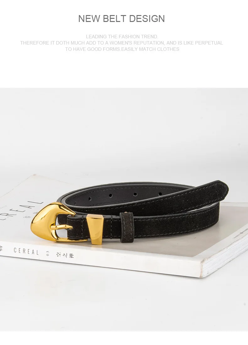 New Genuine Leather Belt Women's Versatile Fashion Decorative Dress Jeans Cow Leather Belt Trendy