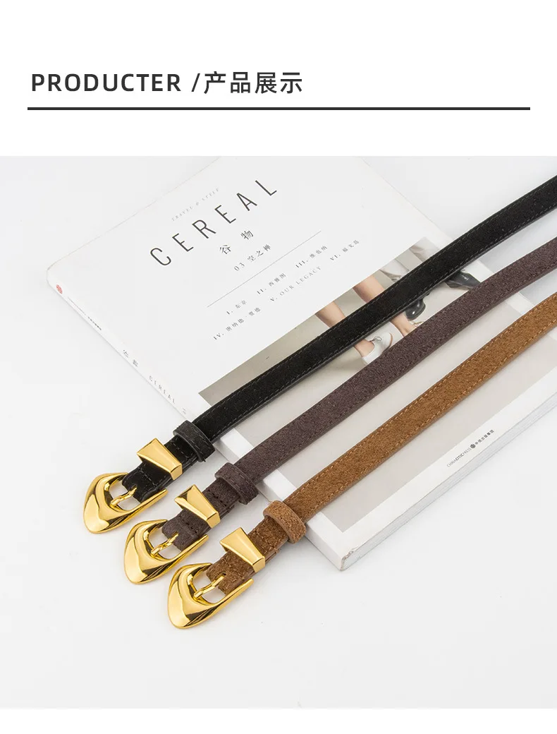 New Genuine Leather Belt Women's Versatile Fashion Decorative Dress Jeans Cow Leather Belt Trendy