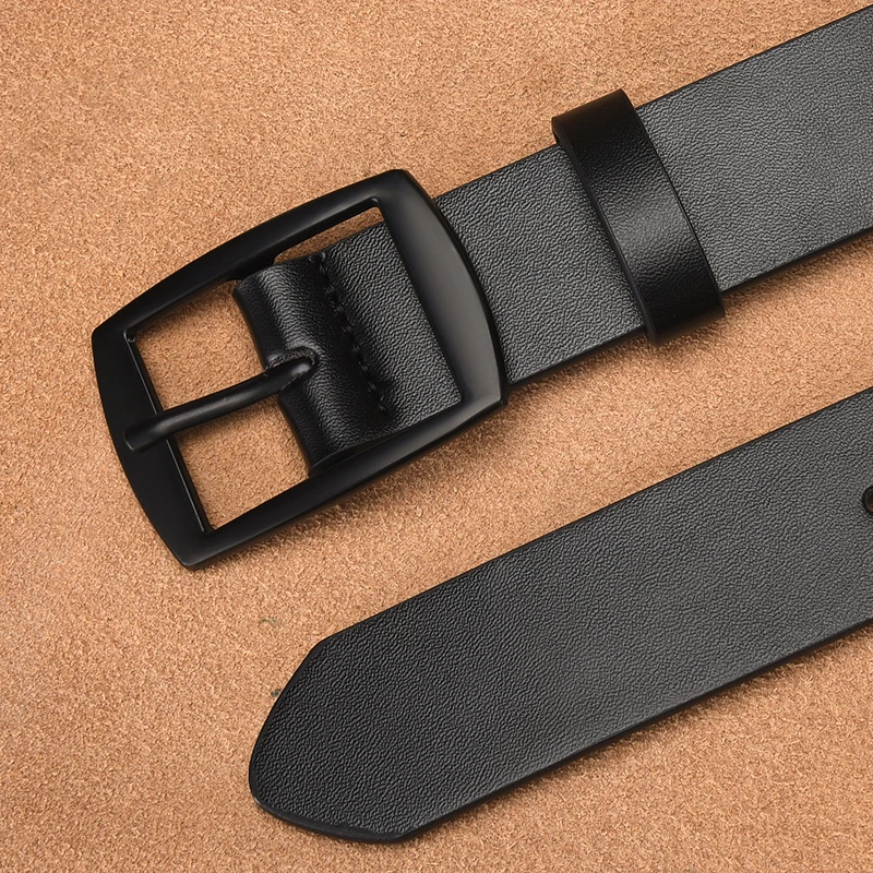 New High-end Men's PU Belt Fashionable Oval Alloy Buckle Exquisite Fit Style Durable and Versatile Jeans Casual Pants Belt