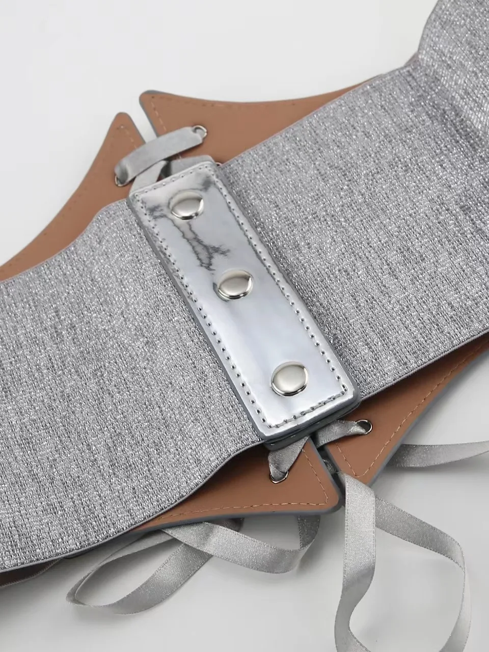 Fashion Gold Silver Lace Up Belt Elastic Female Waistband Dress Skirt Coat Decorative