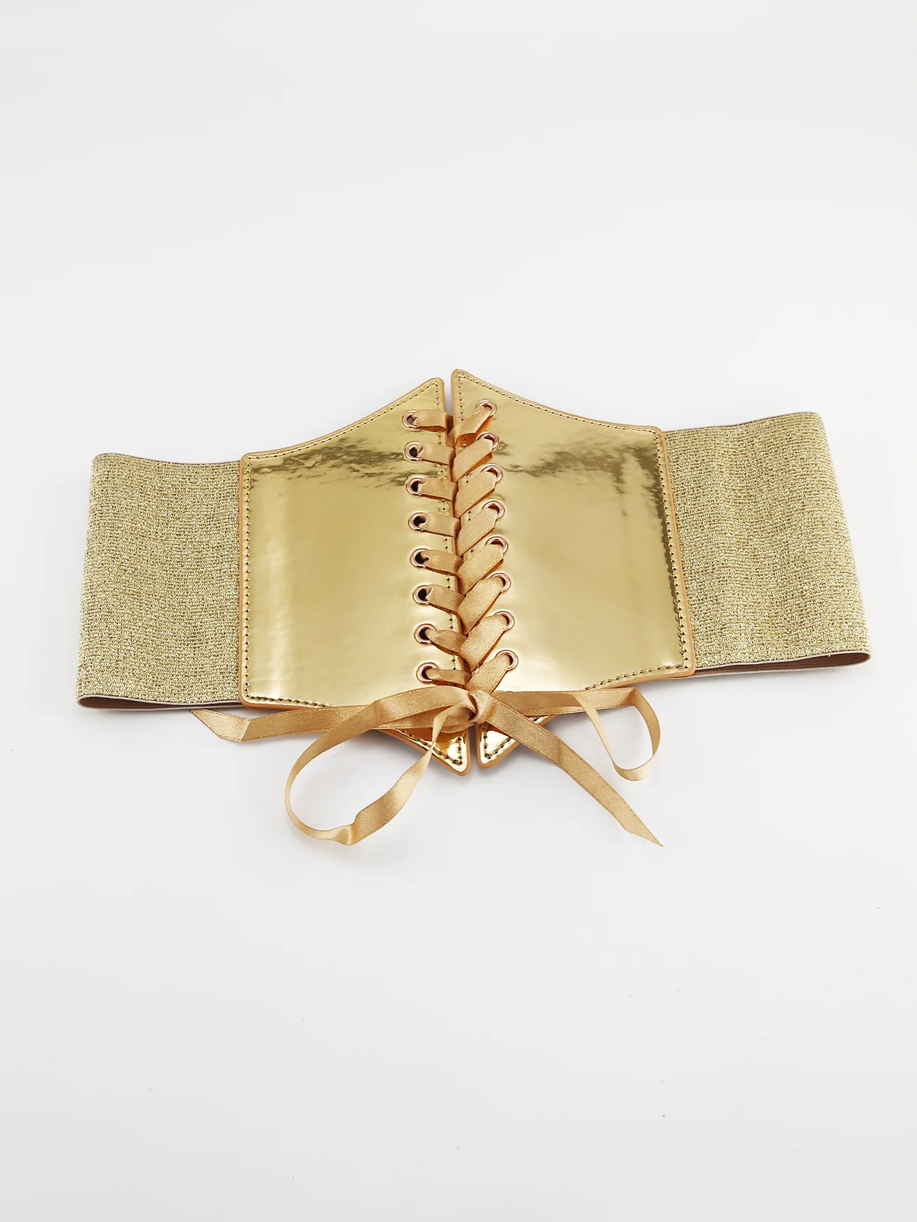 Fashion Gold Silver Lace Up Belt Elastic Female Waistband Dress Skirt Coat Decorative