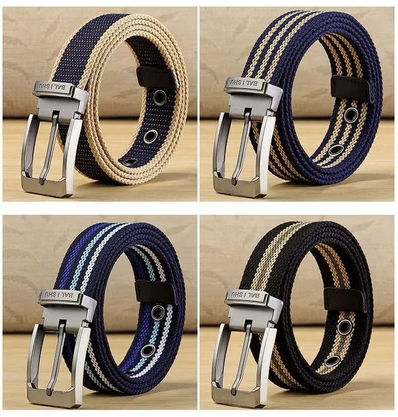100-140cm Man Tactical Belt Mens Nylon Weave Canvas Belt For Jeans Knitted Military Pin Buckle Plus Long Belt