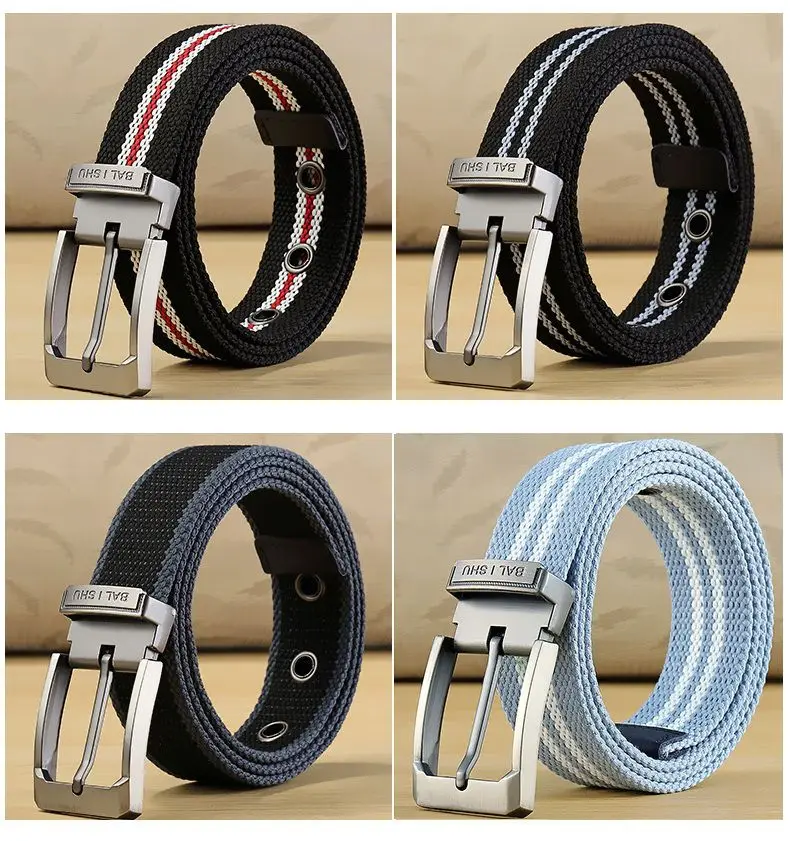 100-140cm Man Tactical Belt Mens Nylon Weave Canvas Belt For Jeans Knitted Military Pin Buckle Plus Long Belt