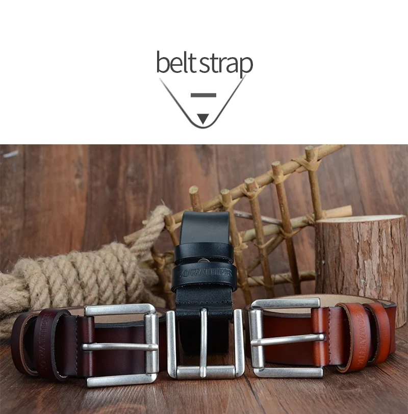 COWATHER cow genuine leather mens belt for men high quality luxury three colors 100-130cm belt for men