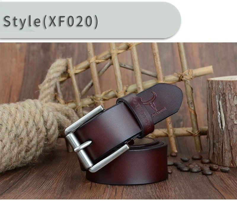 COWATHER cow genuine leather mens belt for men high quality luxury three colors 100-130cm belt for men