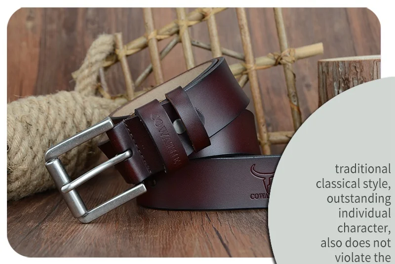 COWATHER cow genuine leather mens belt for men high quality luxury three colors 100-130cm belt for men