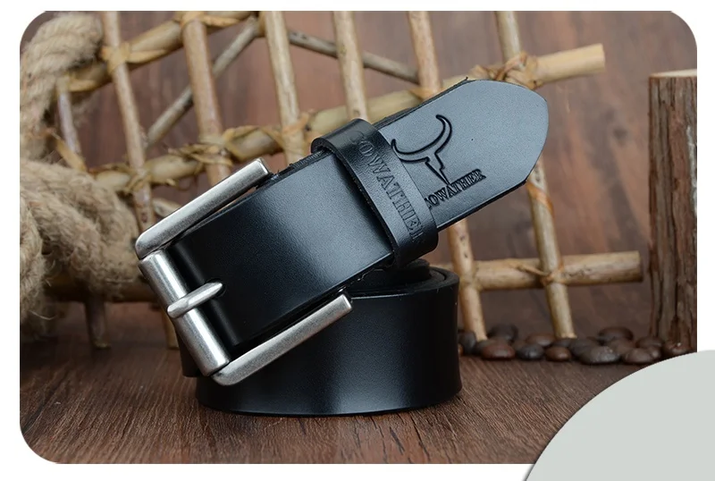 COWATHER cow genuine leather mens belt for men high quality luxury three colors 100-130cm belt for men