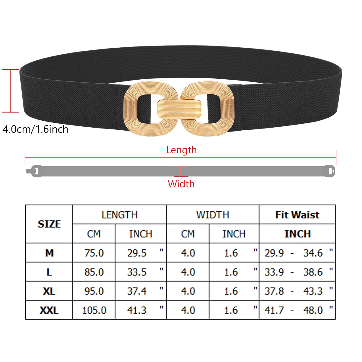 SISHION Plus Size 105cm 2025 Fashion Elastic Waist Cummerbund Corset Belt Black Green Red Women Belts Waistband YD0115