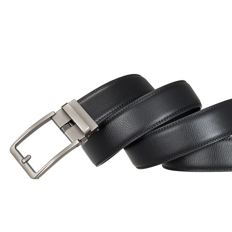 Men's belts fake pin buckle belts popular styles durable soft PU leather business belts automatic buckle belts adjustable belts