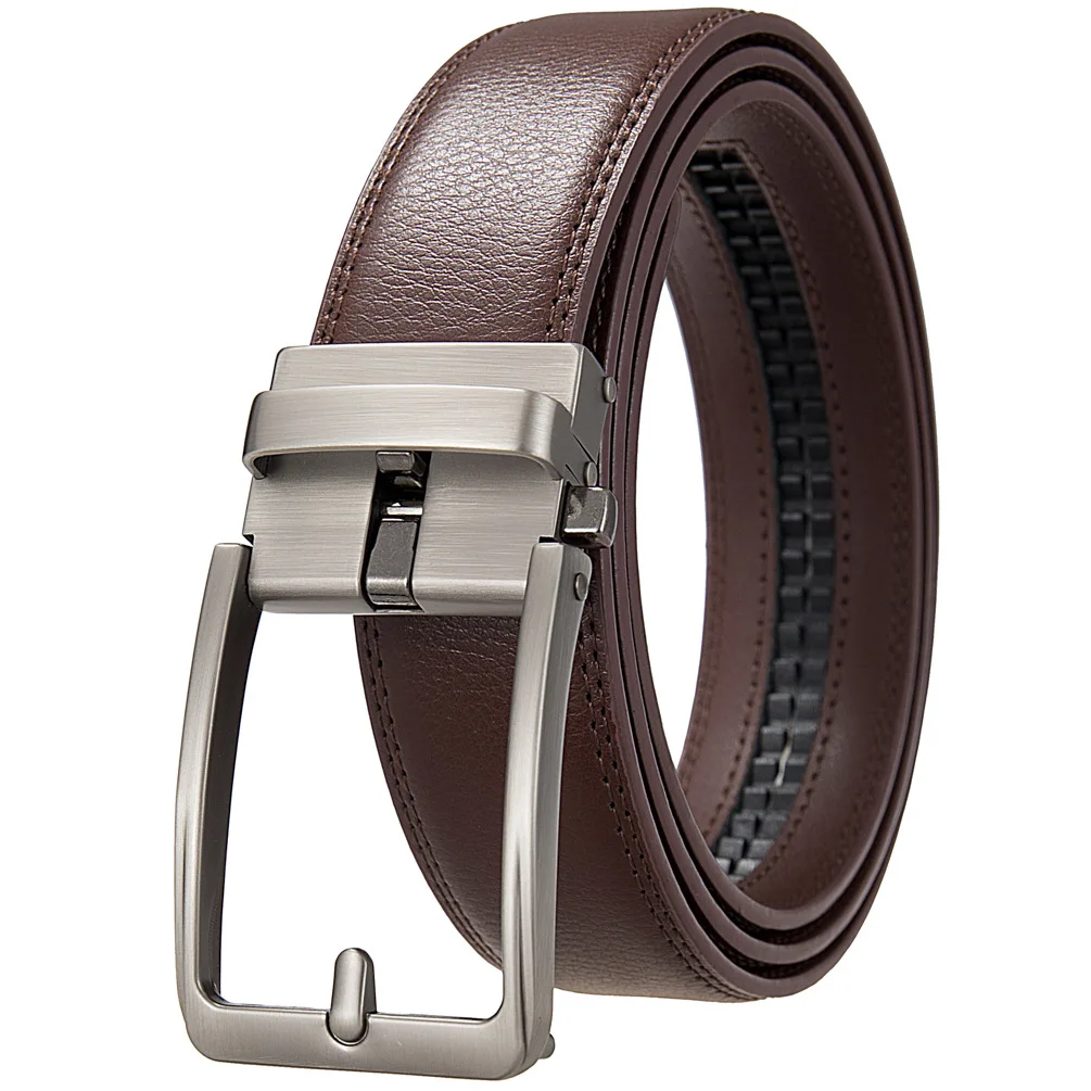 Men's belts fake pin buckle belts popular styles durable soft PU leather business belts automatic buckle belts adjustable belts