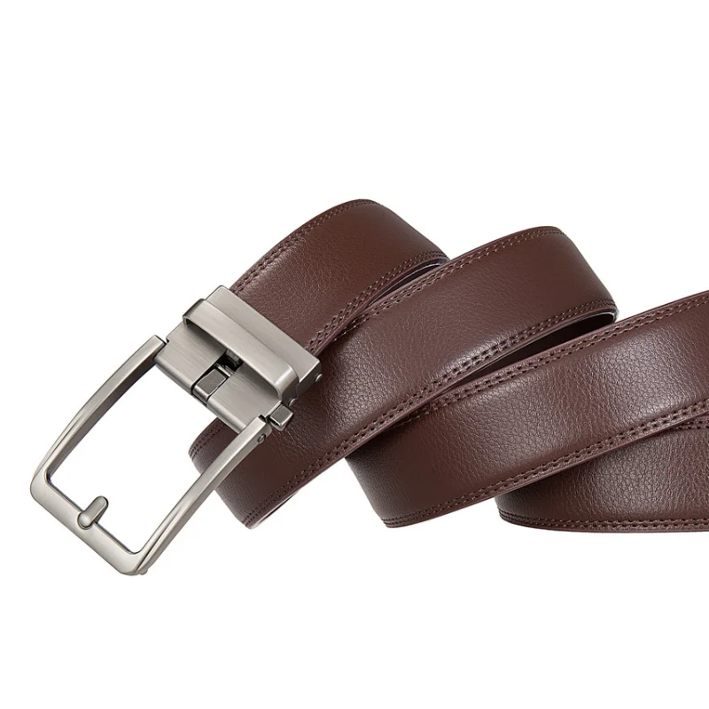 Men's belts fake pin buckle belts popular styles durable soft PU leather business belts automatic buckle belts adjustable belts