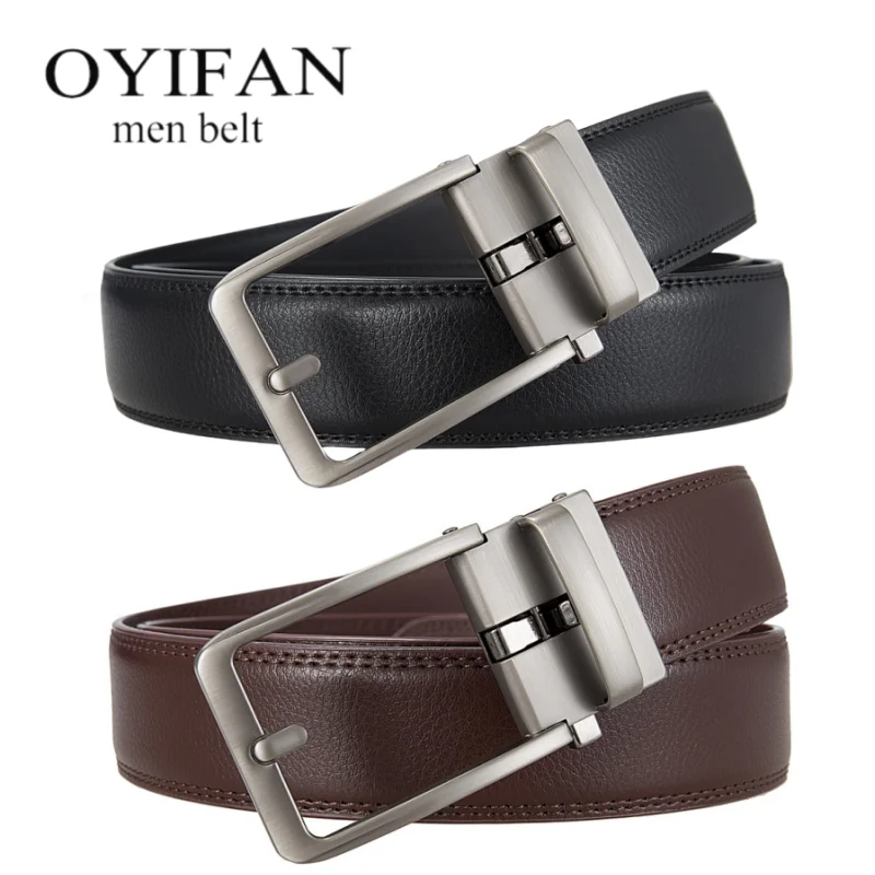 Men's belts fake pin buckle belts popular styles durable soft PU leather business belts automatic buckle belts adjustable belts