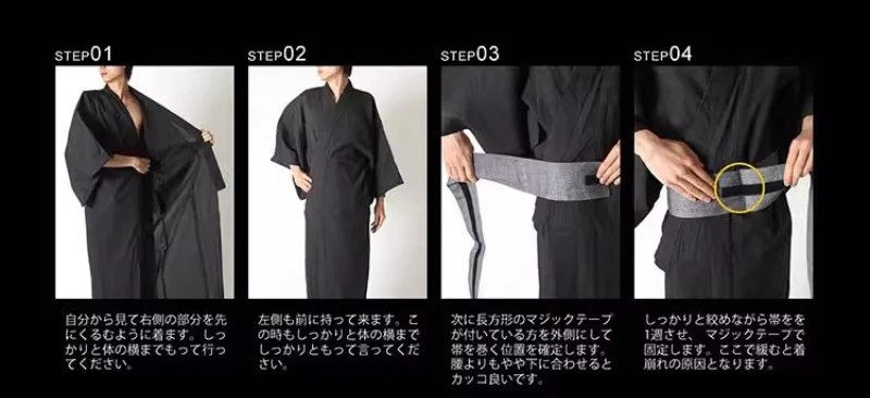 Japanese Kimono Belt, Men Yukata Rigid Kaku Obi Belt, Easy Tie Strap, Styling Belt Velcro Waist Wrap Cosplay