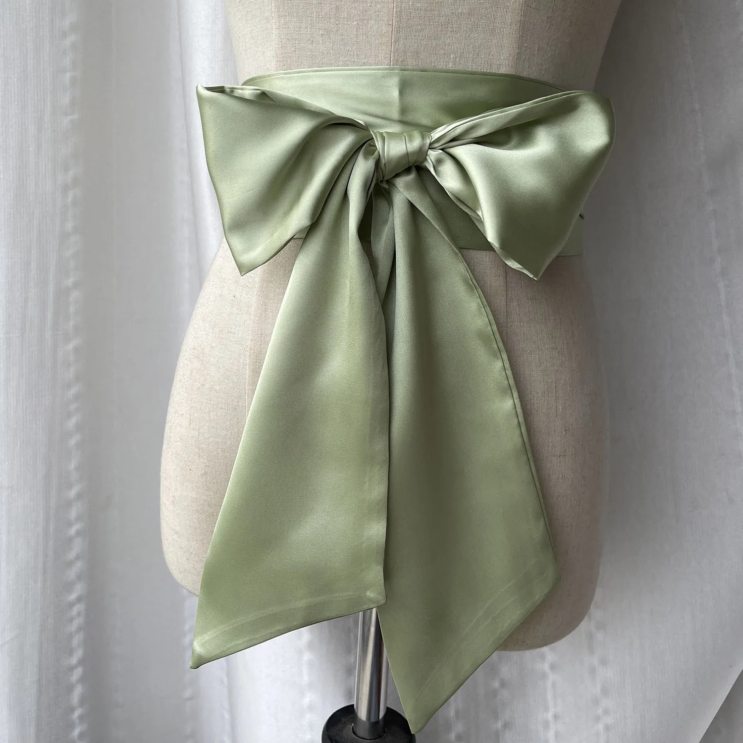 9.5x250cm Satin Silk Bow Corset Waist Belt Women Lady Girl Wide DIY Bowknot Decorative Waist