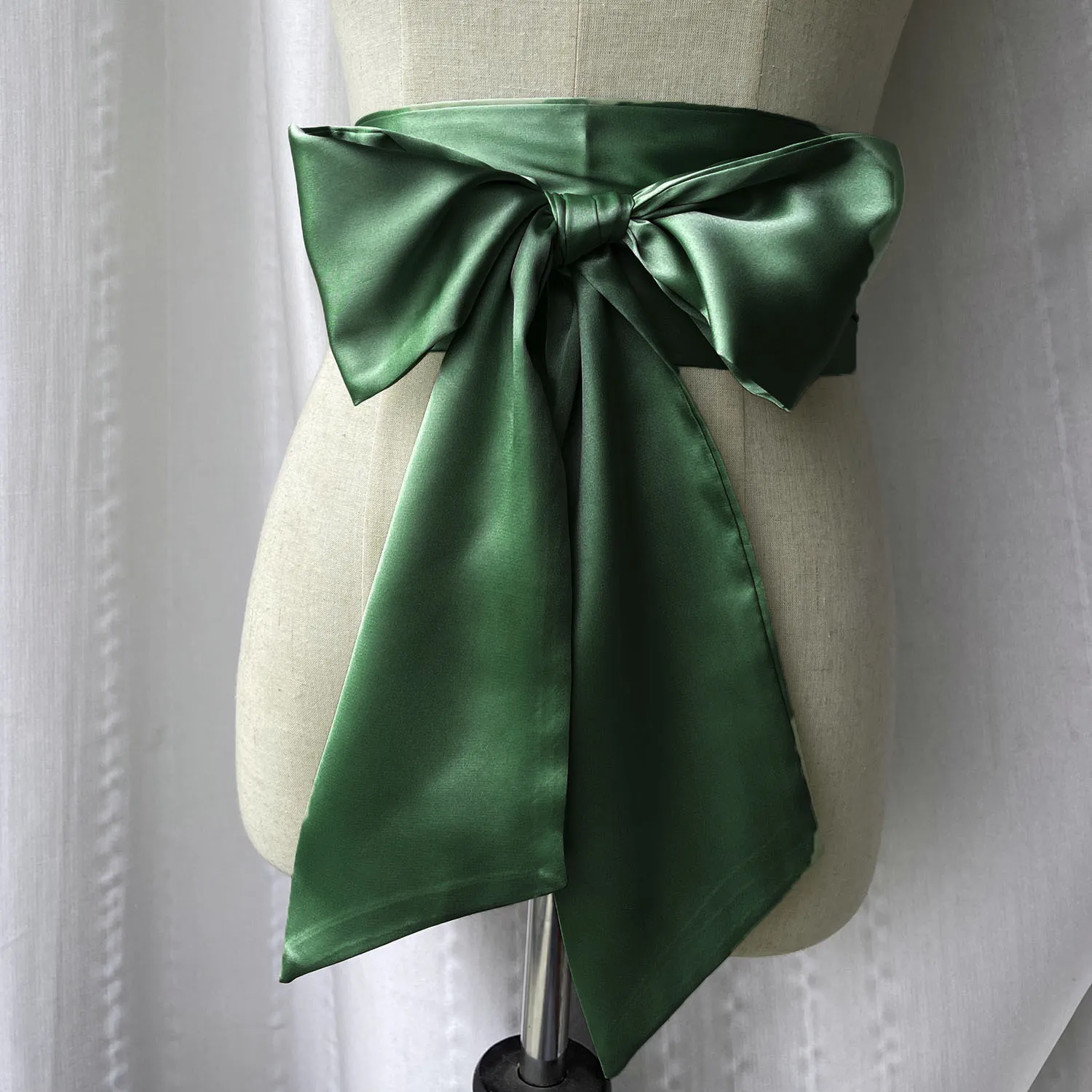 9.5x250cm Satin Silk Bow Corset Waist Belt Women Lady Girl Wide DIY Bowknot Decorative Waist