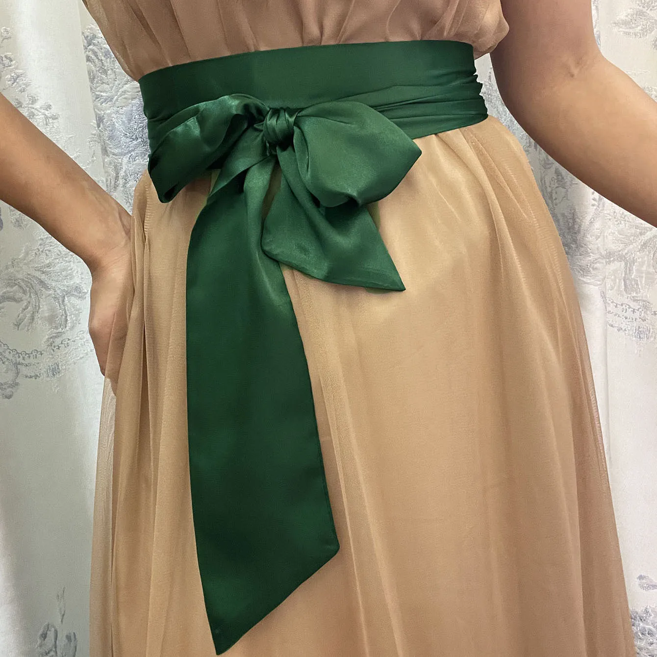 9.5x250cm Satin Silk Bow Corset Waist Belt Women Lady Girl Wide DIY Bowknot Decorative Waist