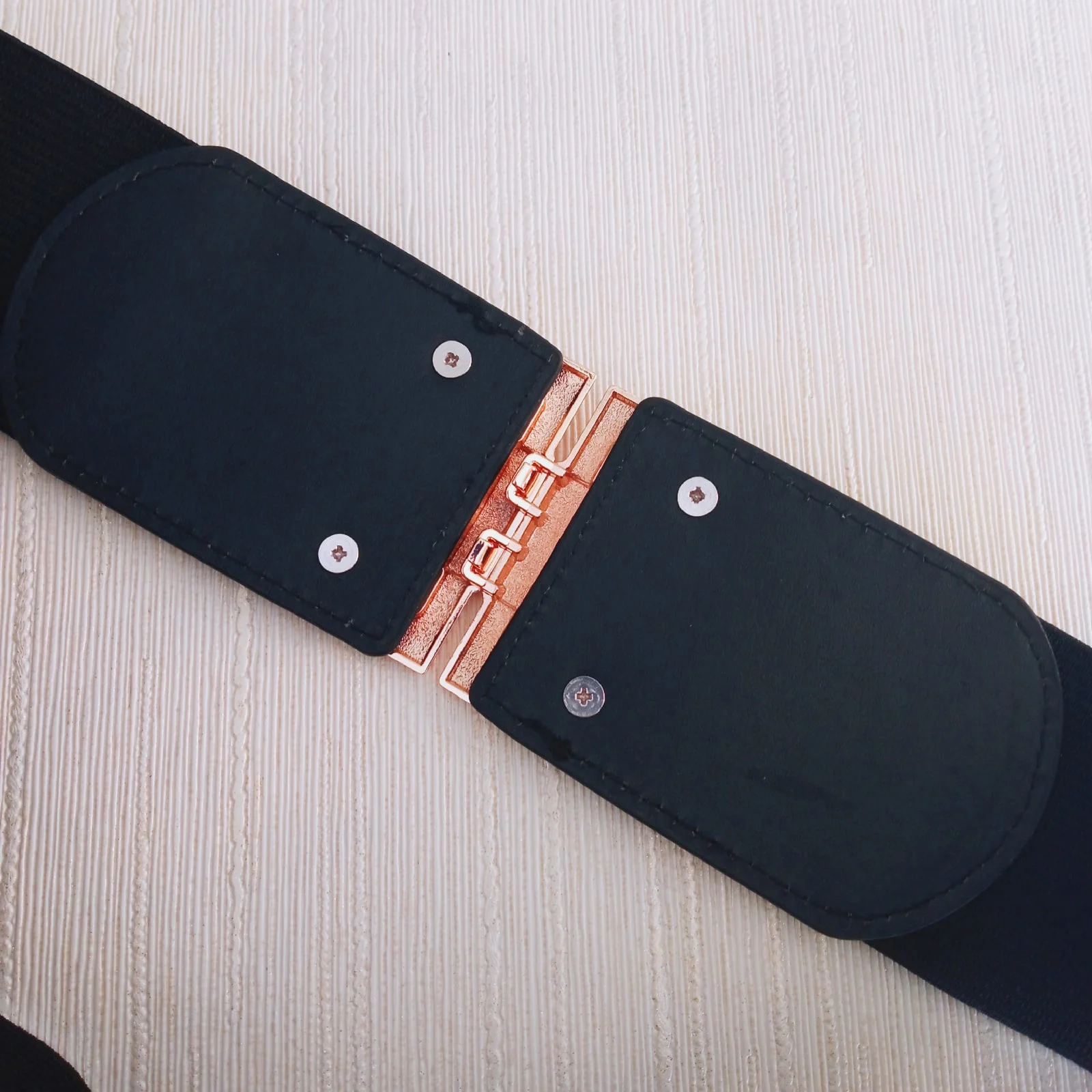 Women Wide Elastic Waist Belt Ladies Retro Fashion Cinch Stretchy Stylish PU Leather Dress Waistband