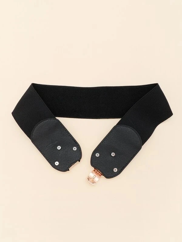 Women Wide Elastic Waist Belt Ladies Retro Fashion Cinch Stretchy Stylish PU Leather Dress Waistband