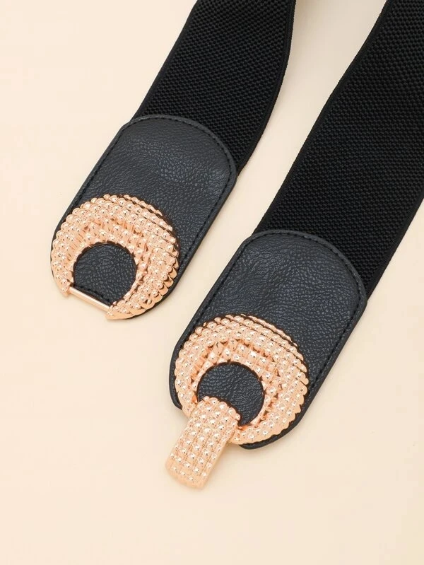 Women Wide Elastic Waist Belt Ladies Retro Fashion Cinch Stretchy Stylish PU Leather Dress Waistband