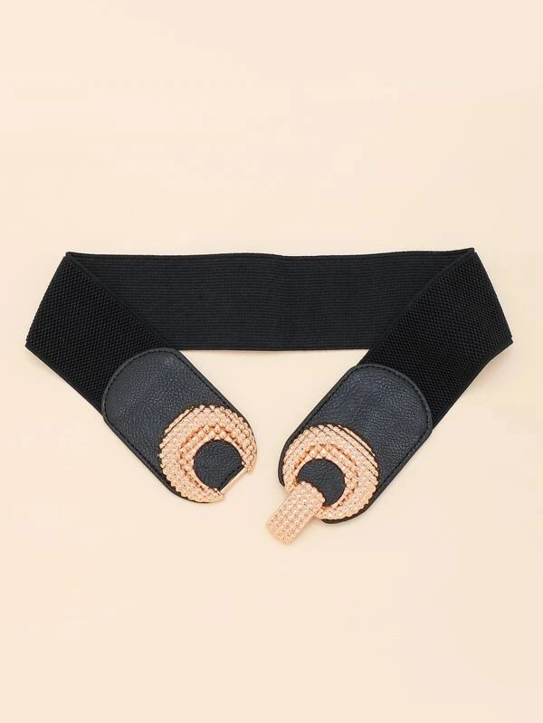Women Wide Elastic Waist Belt Ladies Retro Fashion Cinch Stretchy Stylish PU Leather Dress Waistband