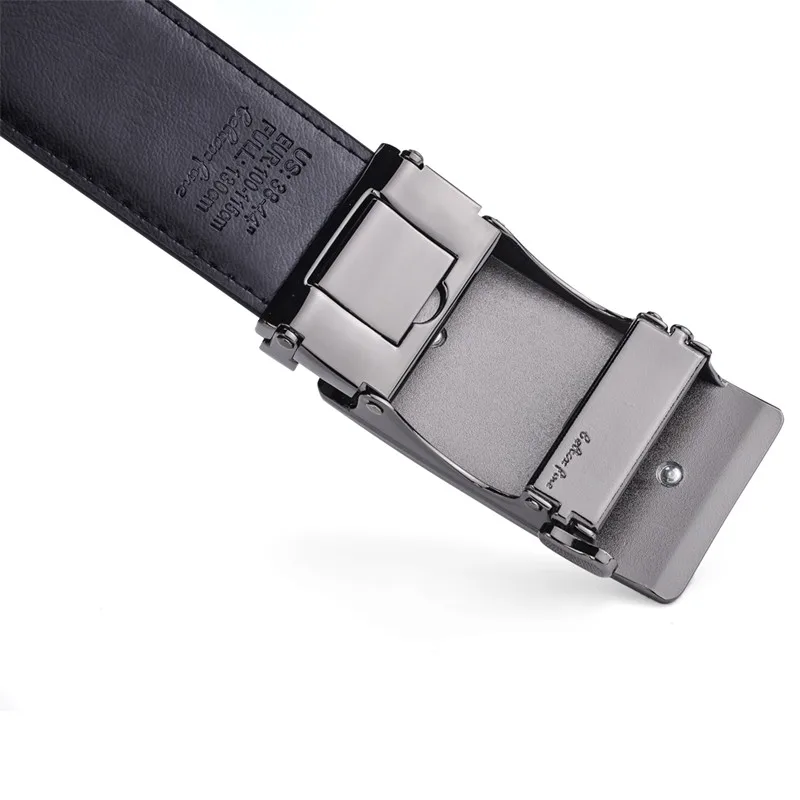 Men’s Genuine Leather Ratchet Dress Belt with Automatic Sliding Buckle Plus Size