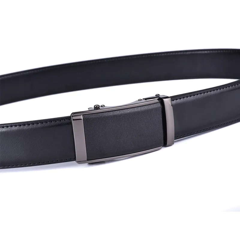 Men’s Genuine Leather Ratchet Dress Belt with Automatic Sliding Buckle Plus Size