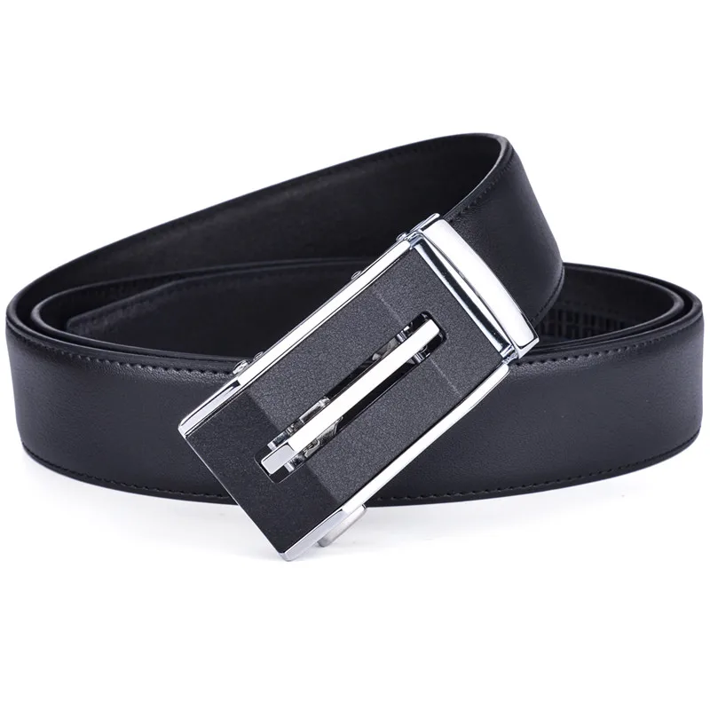 Men’s Genuine Leather Ratchet Dress Belt with Automatic Sliding Buckle Plus Size