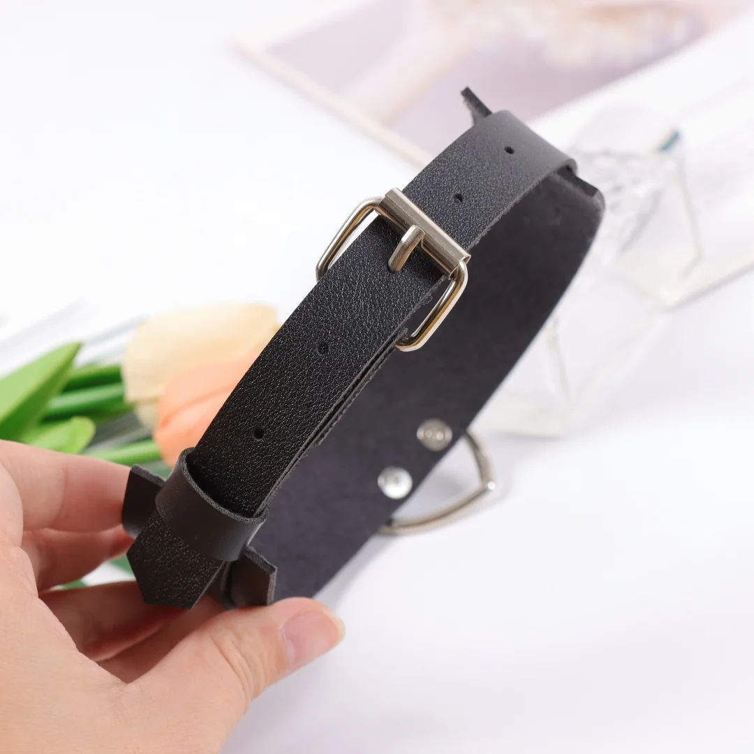 UYEE Punk Spike Metal Collar YK2 Girls Leather Harness Choker Necklace for Women Party Club Chockers Gothic Belt Harajuku