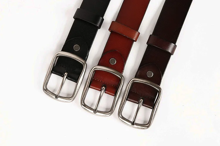 Genuine Leather Belt New Cowboy Motorcycle Jeans Heavy Metal Rivet Belts For Men Punk Rock Male Strap Ceinture Homme