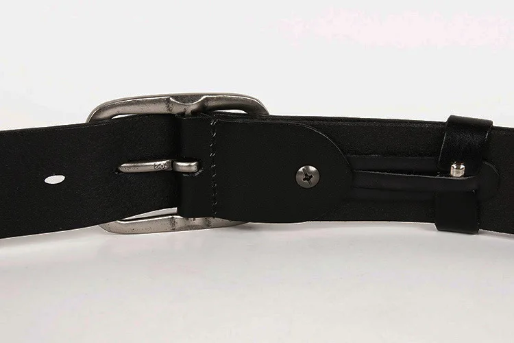 Genuine Leather Belt New Cowboy Motorcycle Jeans Heavy Metal Rivet Belts For Men Punk Rock Male Strap Ceinture Homme