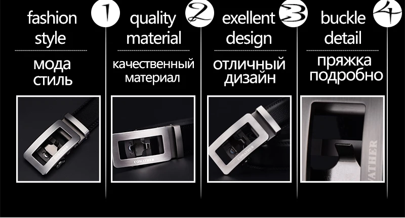 COWATHER 2021 luxury belts for men cow genuine leather male strap automatic buckle belt newest fashion design original brand