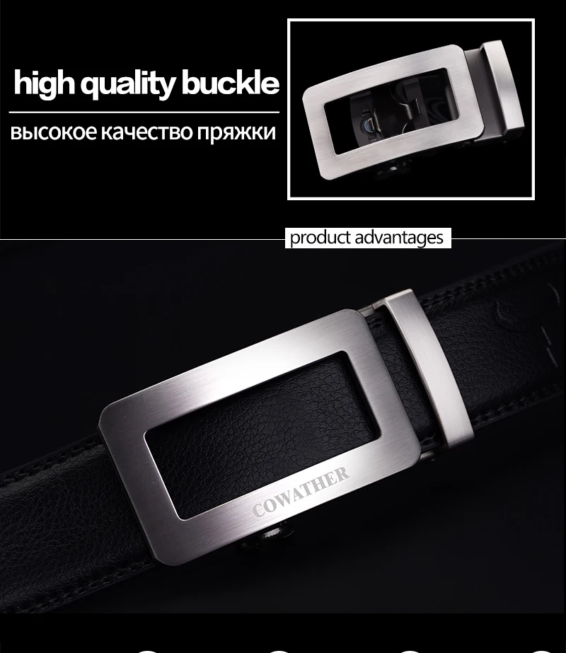 COWATHER 2021 luxury belts for men cow genuine leather male strap automatic buckle belt newest fashion design original brand