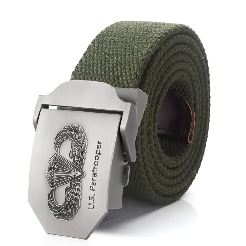 SupSindy New Men&Women Military Canvas Belt Luxury US Paratrooper Metal Buckle Jeans Belt Army Tactical Belts for Men Strap Male