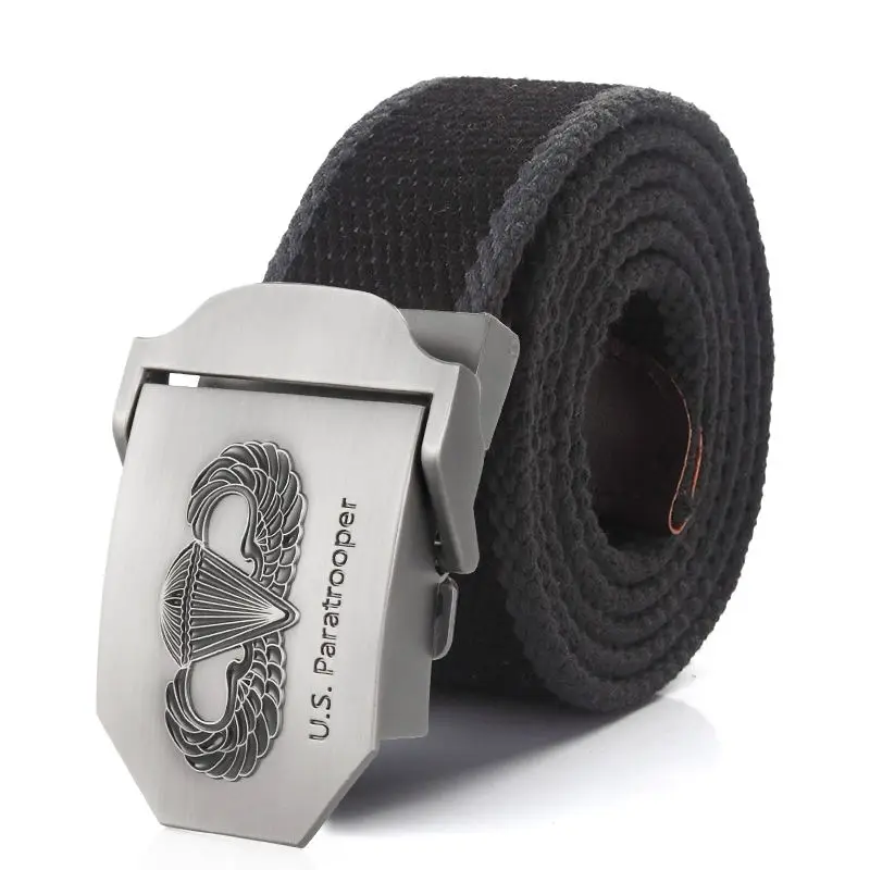 SupSindy New Men&Women Military Canvas Belt Luxury US Paratrooper Metal Buckle Jeans Belt Army Tactical Belts for Men Strap Male