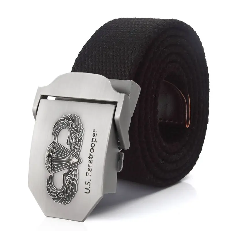 SupSindy New Men&Women Military Canvas Belt Luxury US Paratrooper Metal Buckle Jeans Belt Army Tactical Belts for Men Strap Male