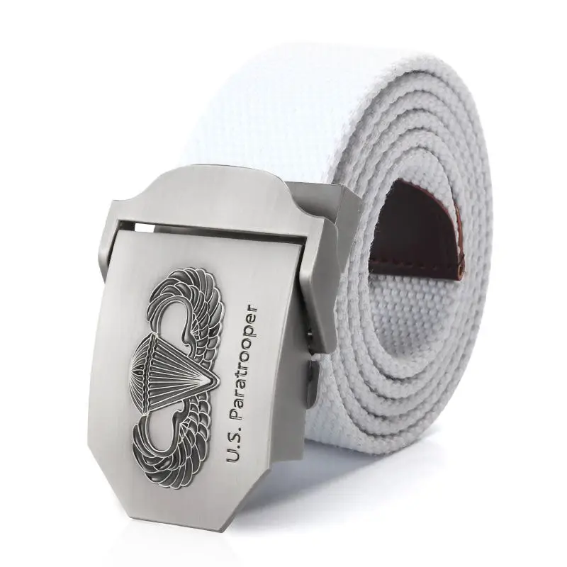 SupSindy New Men&Women Military Canvas Belt Luxury US Paratrooper Metal Buckle Jeans Belt Army Tactical Belts for Men Strap Male